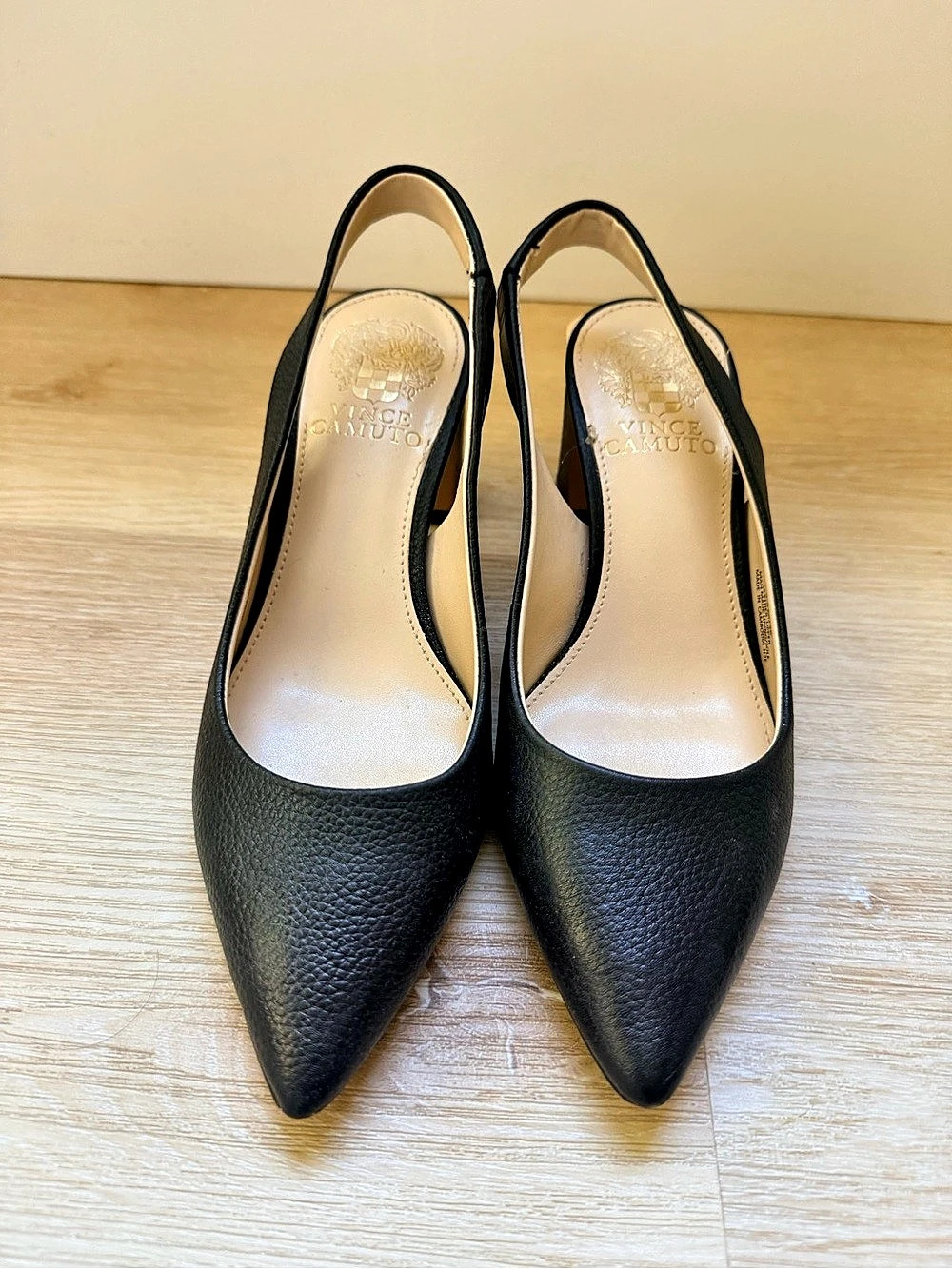 Vince Camuto Hamden Slingback Pump Black Pointed-Toe Heels